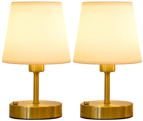 EppieBasic Rechargeable Table Lamps Set of 2, Cordless, 2700K Dimmable | 4000mAh Long-Lasting Battery, 1.5h Fast Charging, Portable, Bulb Replacement, Wireless, Vintage