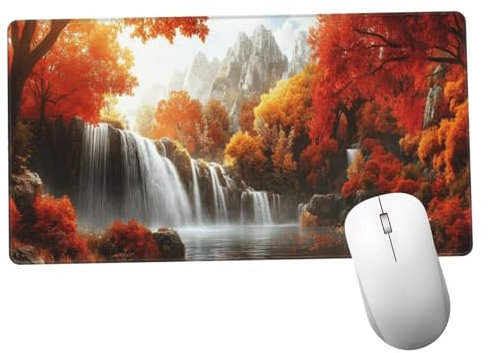 Amarillo Alfombrilla Ratón 1400x600x3mm Alfombrilla Raton XXL con Base de Goma Antideslizante,Accesorios Gaming Bosque,Ordenador Gamer Regalos,Mouse Pad Gaming Mejora La Precisión Y La Velocida Y950