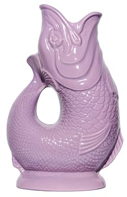 Gluckigluck Karaffe XL Flieder – 1,2 l – Original Gluggle Jug aus England – Wasserkrug mit Glucker-Geräusch – Handgefertigt und glänzend – Kult-Krug als Vase oder Dekanter