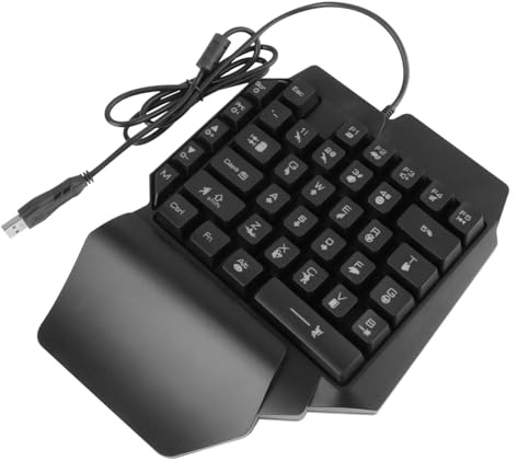 Operitacx Clavier Mécanique Rétroéclairé Rvb pour Gaucher, Clavier Gamer Compact Et Léger, Interface USB, Jeu Pc Et Divertissement à Domicile, Noir