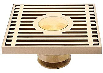 Deodorante antiparassitario Scarico a Pavimento 100 x 100 mm lavello Quadrato in Ottone Scarico Doccia Filtro Adatto per Bagno Stanza umida Cucina Balcone Garage