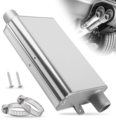 WIYETY 24 mm Abgasschlauch Schalldämpfer: Auspuff Schalldämpfer Kit für Diesel Heizung, Schalldämpfer Standheizung aus Aluminiumlegierung, Auspuff Schalldämpfer Zubehör für Auto Auspuffanlagen