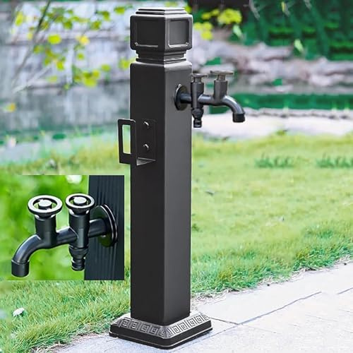 Réservoir d'eau, Colonne d'eau de Jardin extérieur avec Double Robinet et Robinet Vertical autoportant pour l'irrigation et l'arrosage des Jardins en terrasse