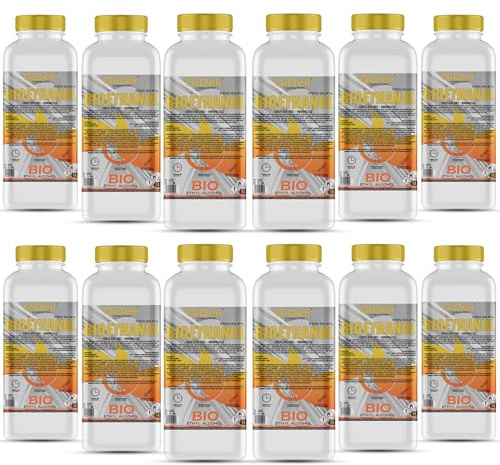 GiDeli bioetanol 12 l etanol 96,6 % ekologisk alkohol luktfri ren brännande, för inomhus- och utomhuskaminer