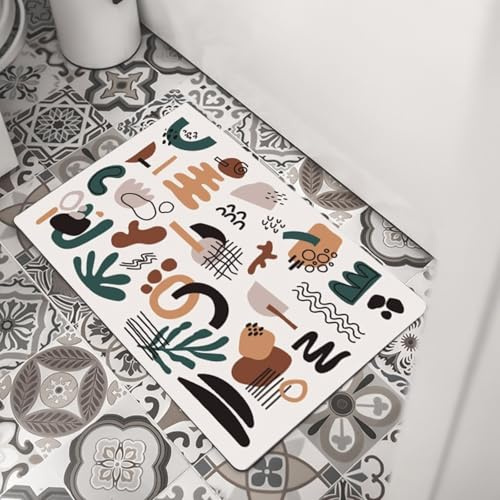 Alfombra diatomita baño，Alfombrillas Resistentes a la Suciedad y al Desgaste，Almohadilla suave，Antideslizante de Secado rápido PU Alfombra de baño Absorbente Felpudo de látex Absorbente de Agua