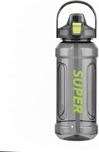 INVERSE SPORTS 1500ml Water Bottle-BPA Free, Motivational Canteen With Time Marking, Leakproof Large Sport Drink Bottle for Women Men (BLACK)