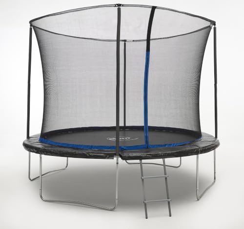 Plum 8ft/10ft Garden Trampoline with Safety Enclosure Net & Ladder | No exposed springs – net seals off the frame • EN71 Safety certified • Galvanised rust-free steel • 2 Year Warranty