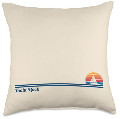 Retro Sunset Sailboat Design That says Yacht Rock Throw Pillow