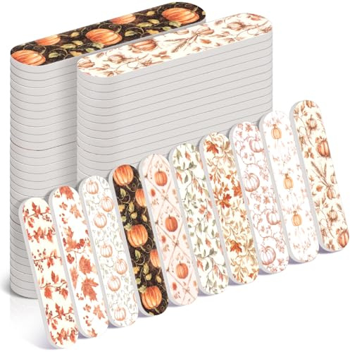 Lanties 50 Pcs Fall Mini Nail Files Pumpkin Gifts for Women