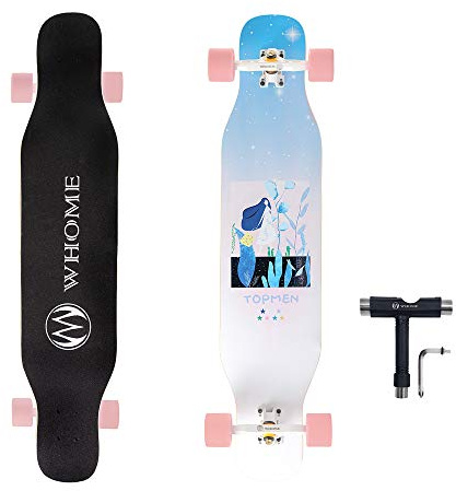 WHOME Longboard - 42 Inch Long Boards for Adults/Teenagers Girls/Kids Beginner/Pro Freestyle Dancing Longboards Skateboard with T-Tool