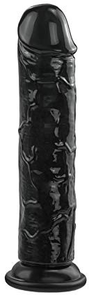 Consolador realista, consolador negro de 19,5 cm con ventosa fuerte, consolador anal flexible estimulación del punto G para mujeres, hombres