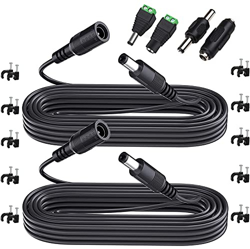 GTIWUNG 3 Meter Verlängerungskabel, 5,5 mm x 2,1 mm DC 12V Netzteil Verlängerung Verbinder Draht, Verlängern Zusätzliche 10FT Länge + 5,5 mm x 2,1 mm Männlich und Weiblich DC-Stecker Buchse