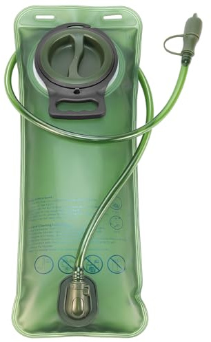 DTnewsun Fuktningsblåsa 1,5 l, 2 l, 3 l läckagesäker vattenbehållare, läckagesäker vattenbehållare med isolerad slang, för vätskepaket för cykling, vandring, löpning, klättring, cykling, gRÖN, XL