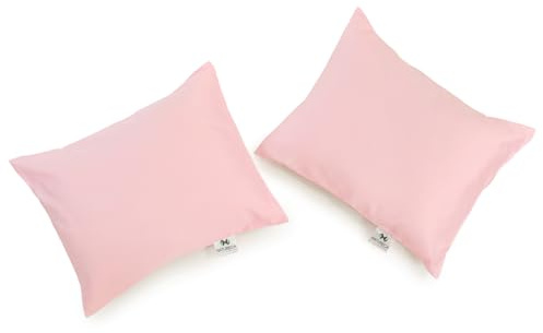 NATURECA Uppsättning av 2 örngott för småbarn kuddar – 100 % bomullssatin, barnörngott, örngott för babykuddar 30 x 40 cm