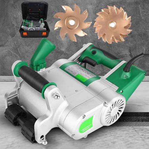 Machine de découpe de rainure Murale électrique 1100 W, Machine de découpe de rainure Murale, Machine de découpe de Mur en béton avec Lames de 25 mm/35 mm et boîte de Transport, Profondeur de rainur