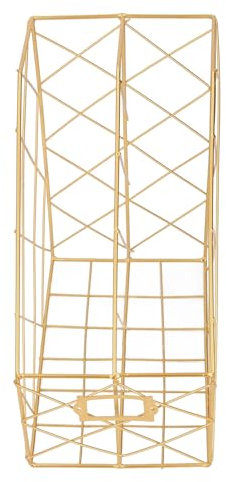 Metal Space Saving Desk Magazine Holder, Simple Geometry Document Folder Organizer for Office (2 Fächer Gold)