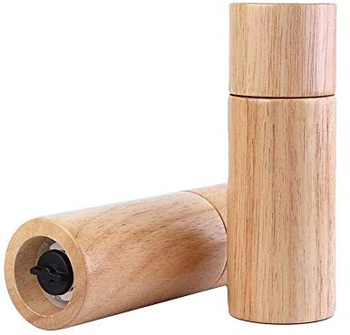 YREAJZVS Molinillo de Sal y Pimienta de Madera Profesional con grosería Ajustable, Amoladora de Sal y Pimienta Molinillo de condimento de Comida (Paquete)