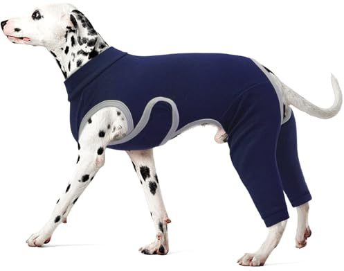 Kuoser Hundebody Nach OP für Hinterbeine Rückenoperation, 2XL OP-Schutzanzug für Rüde Hündin, Verstellbarer Klettverschluss, Alternative Halskrause, Blau