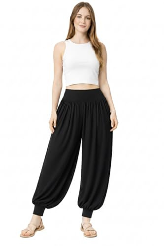 L S U Girls Harem Trousers Stretchy High Waist Baggy Pants Yoga Dance Casual Wear Kids Pilates Pants