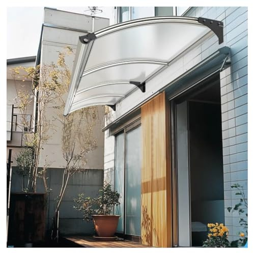 ZXCASDF Marquise de Porte et Fenêtres,Auvent Marquise Aluminium，Auvent de fenêtre en Polycarbonat,Auvent de Porte d'Entrée Résistante Toit Abri Contre la Pluie et UV(150x250cm/59x98in)