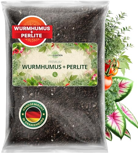 Wurmhumus mit Perlite für lockeren Boden 1L - Pflanzenerde für gesunde Pflanzen und Garten