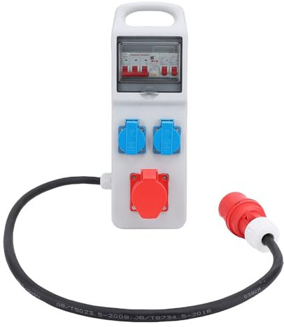 Power Distribution Box with Air Switch 3 Phase 400V 16A 5 Pin Water Proof Socket Industrial Electrical Box Lightweight and Portable