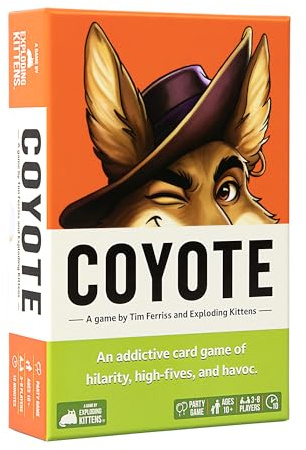 Exploding Kittens Coyote, 3-8 Players, Age 10+ Card Game | A fast sequence-building challenge by Tim Ferriss with cooperative and competitive modes for game night. Fast card game