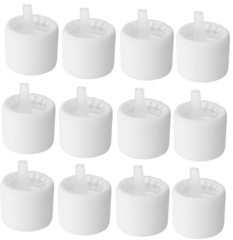 HAMPPLIES Lot De 20 Bouchons De Rechange En Plastique Pour Bouteilles D'huiles Essentielles - Design À L'épreuve Des Enfants, Étanches, Pour Bouteilles En Verre, Blanc Mat