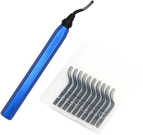 De Burring Tools, Deburring Tool for 3D Printing with 10 Replaceable Steel Blades, Professional Deburring Tool for Plastic PVC Pipes Metal Resin Workpieces