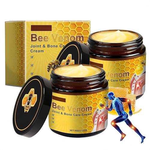 2 Stück Bienengiftsalbe gegen Schmerzen - Bee Venom Creme - Bienengift Creme mit Minze & Aloe Vera - Beruhigend Schmerzsalbe für Gelenke, Knie & Rücken - Bee Cream Nicht Fettend