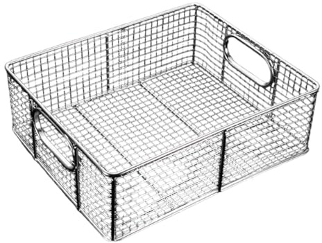 MotiveTech Cesta para Freír con Asas Portátiles, Resistente Al, Colador para, Frutero para El Hogar, 30 x 25 x 10 cm