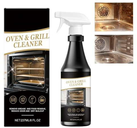 237ml Heavy Duty Oven Cleaner Spray,Fast Acting Foam Cleaner,Kitchen Degreaser Spray,All Purpose Cleaning Kit Tool,Oven Cleaning Degreaser for Stoves,Grills,BBQ,Microwave,Range Hoods