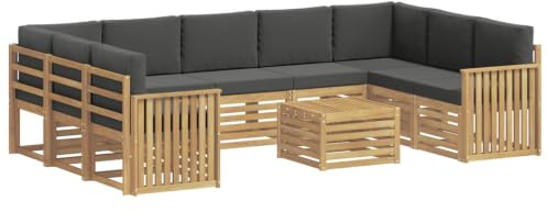 vidaXL Utomhussoffset 10 st Vit och antracit Polyester