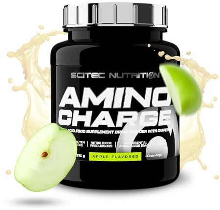 Scitec Nutrition Amino Charge - Pre-Workout-Getränkepulver mit Koffein | BCAA-Komplex - Mit L-Glutamin, L-Citrullin und L-Arginin-HCl - Zuckerfrei & glutenfrei - 570 g, Apfel