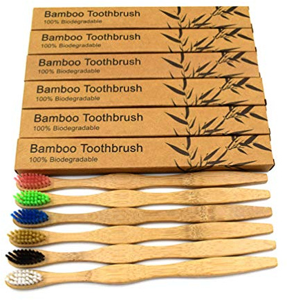 CANDeal 12er Pack Bambus Zahnbürste Holzzahnbürste, 100% BPA-freie Bambus Zahnbürsten, vegan, nachhaltig, biologisch abbaubare Holzzahnbürsten, natürlich, umweltfreundlich für gesunde weiße Zähne