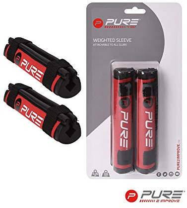 Pure2Improve Unisex Pure 2 Improve - Weighted Sleeve Training Aid Golf Speed Weights, Red Black