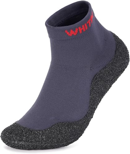 WHITIN Mens Water Socks Shoes for Beach Barefoot Pool para Mujeres Size 11 Aqua Aerobics Swimming Fishing Hiking Boating Kayaking Sailing Shoes with Rubber Bottoms Grey