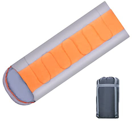 ksamwjf Camping Schlafsack Winter Outdoor für Erwachsene 3-4 Jahreszeiten, Water-Repellent and Ultralight Camping Sleeping Bag Warm (orange 1350g)