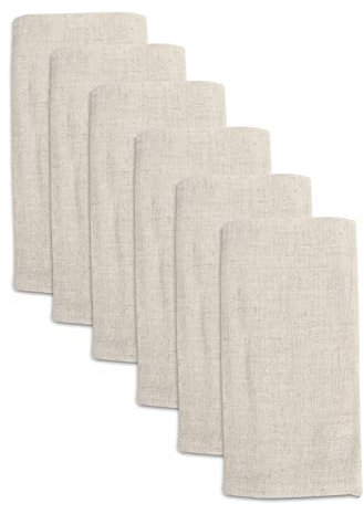 NiCoLa Linen Napkins, 6pcs Linen Dinner Cloth Napkins, Cotton Dinner Cloth Napkin 40 x 40 cm for Wedding, Party, Home Use (22062101)