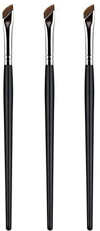 Eyeliner Brush Kit- 3Pcs Upgraded Sickle Eye Liner Brush Pro Angled Eyeliner Eyebrow Brush, Ultra Thin Slanted Gel/Cream/Powder Makeup Brush Set for Precision Eyeliner Brow Eye Makeup, Gift for Women