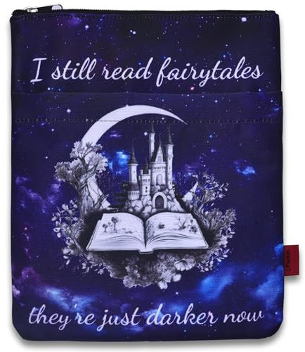 LParkin Buchhülle mit Reißverschluss I Still Read Fairytales They’re Just Darker Now, Wasserdichte Buchhüllen für Buchliebhaber 27,9 x 21,6 cm