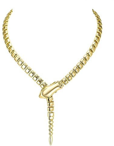 EVER FAITH Schlange Halskette Gold-Ton für Party Halloween Charm Mode Punk Schlangen Snake Nacklace