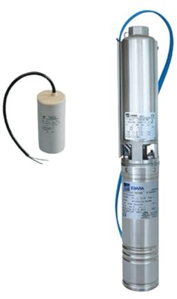 4WN4-09 POMPA SOMMERSA POZZI EBARA 4WN4-9 HP1 100LT/MIN 6BAR 4GS07 LOWARA COMP (V230+CONDENSATORE)