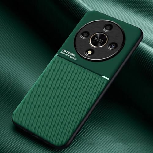 COMAKU Cover per Honor Magic 6 Lite 5G/Honor X9b, Ultrasottile PU + TPU Silicone Antiscivolo Antiurto Case Con Texture Bumper Custodia Cover - Verde