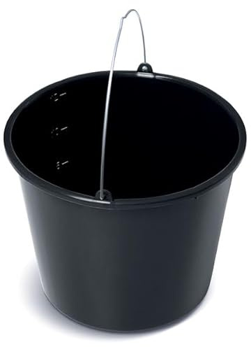 Cubo para mortero de construcción, 20 l, cubo de limpieza, cubo de agua, cubo de hormigón, con escala de albañilería, 10 unidades