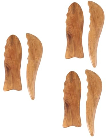 TOVINANNA 6stücke Natürliche Holzmassageroller Für Hautpflege Mini Scraping Boards Sandelholz Für Gesicht Nacken Und Körper Entspannende Gua Massagewerkzeuge