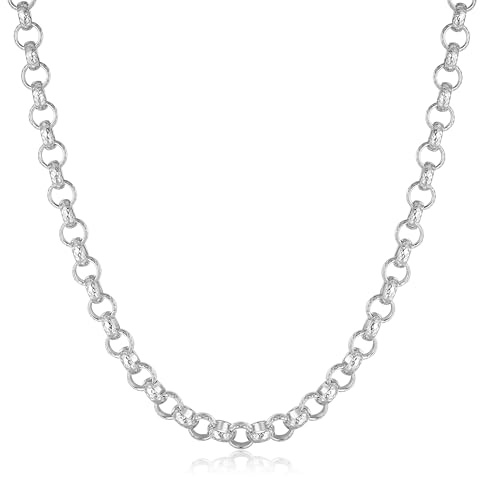 THE BLING KING Opulent Silver Plating Brilliance: 8mm Diamond-Cut Belcher Chain - 24 inches, 68 grams - Emulating High-End Silver Chains with Exquisite Detailing - A Luxurious Statement Piece