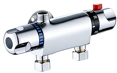 Zjyufy Miscelatore termostatico per doccia, valvola per doccia, rubinetto miscelatore per doccia a parete, anti-scottatura, valvola di controllo della temperatura dell'acqua calda e fredda