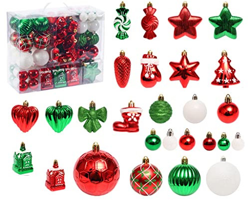 LARUISEE Weihnachtskugel Ornamente Geformte Bemalte Anhänger 80er Set Anhänger Party Haustür