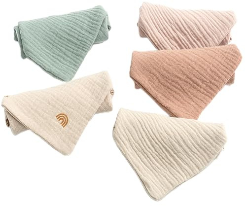 Mrracxy 10 Stück Baby Waschlappen und Handtuch Soft Musselin für Jungen und Mädchen 25x25 cm